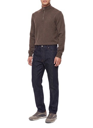 Figure View - Click To Enlarge - BRUNELLO CUCINELLI - Straight Leg Cotton Denim Jeans
