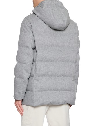 Back View - Click To Enlarge - BRUNELLO CUCINELLI - Hooded Padded Wool Jacket