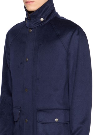  - BRUNELLO CUCINELLI - Leather Collar Wool Overcoat
