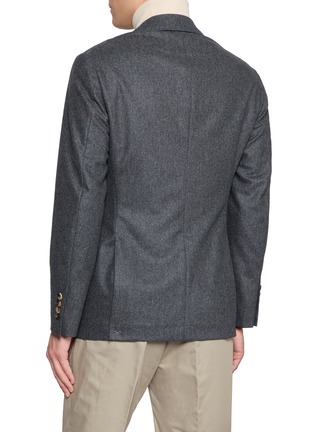 Back View - Click To Enlarge - BRUNELLO CUCINELLI - Single Breasted Slanted Pocket Wool Blazer
