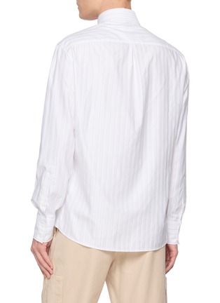 Back View - Click To Enlarge - BRUNELLO CUCINELLI - Pinstripe Cotton Shirt