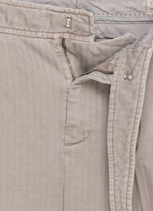  - BRUNELLO CUCINELLI - Double Pleat Striped Cotton Trousers