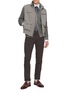 Figure View - Click To Enlarge - BRUNELLO CUCINELLI - Long Sleeve Tartan Contrast Collar Shirt