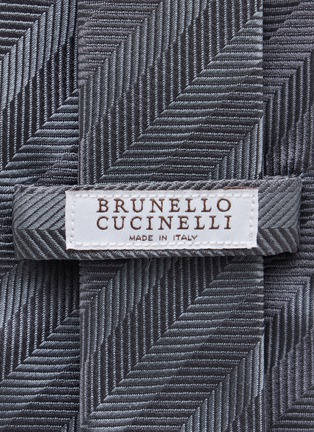 Detail View - Click To Enlarge - BRUNELLO CUCINELLI - Diagonal Stripe Silk Tie