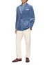 Figure View - Click To Enlarge - BRUNELLO CUCINELLI - Doubel Breasted Medium Wash Denim Blazer