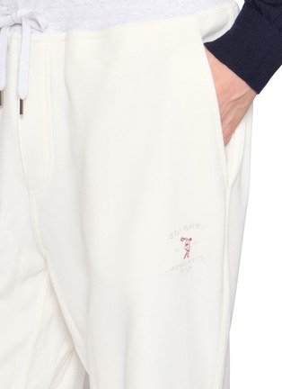  - BRUNELLO CUCINELLI - Drawstring Waistband Logo Cotton Sweatpants