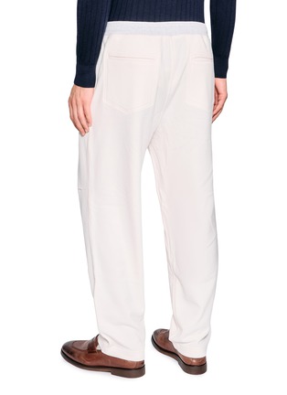 Back View - Click To Enlarge - BRUNELLO CUCINELLI - Drawstring Waistband Logo Cotton Sweatpants