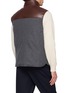 Back View - Click To Enlarge - BRUNELLO CUCINELLI - Leather Yoke Wool Padded Vest