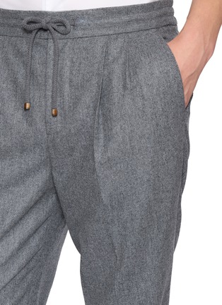  - BRUNELLO CUCINELLI - Drawstring Waistband Straight Leg Wool Pants