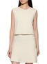 PEPA POMBO Eclisse Sleeveless Knit Denim Top