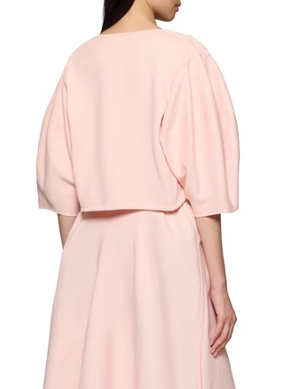 Back View - Click To Enlarge - PEPA POMBO - Isla Open Front Knit Denim Jacket