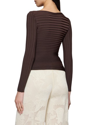 Back View - Click To Enlarge - PEPA POMBO - Long Sleeve Ribbed Blouse