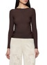 PEPA POMBO Long Sleeve Ribbed Blouse