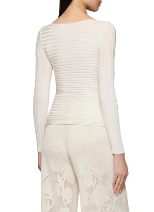 Back View - Click To Enlarge - PEPA POMBO - Long Sleeve Ribbed Blouse