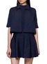 PEPA POMBO Coral Bias Knit Open Front Jacket
