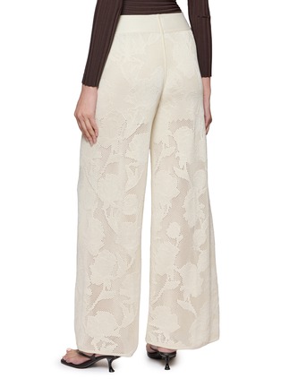 Back View - Click To Enlarge - PEPA POMBO - Eolia Floral Knit Wide Leg Pants