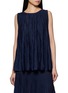 PEPA POMBO Azul Sleeveless Textured Knit Top