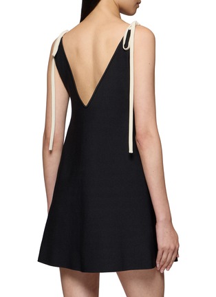 Back View - Click To Enlarge - PEPA POMBO - Veil Contrast Strap Knit Mini Dress