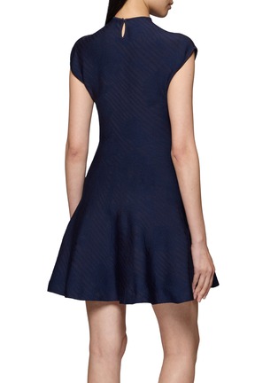 Back View - Click To Enlarge - PEPA POMBO - Mariner Mock Neck Knit Mini Dress
