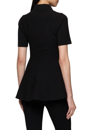 Back View - Click To Enlarge - PEPA POMBO - Nord Short Sleeve Flared Knit Blouse