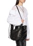 Figure View - Click To Enlarge - ANN DEMEULEMEESTER - Small Henna Grained Leather Shoulder Bag