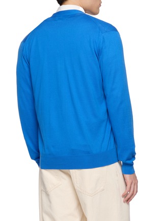 Back View - Click To Enlarge - TOMORROWLAND - V-Neck American Sea Island Cotton Knit Cardigan