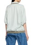 Back View - Click To Enlarge - FAFAMOON - Short Sleeve Double Collar Contrast Trim Polo Top