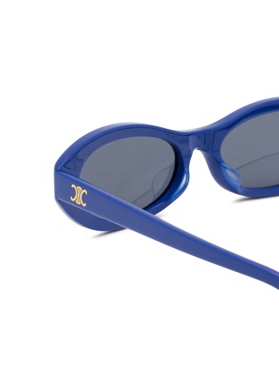 Detail View - Click To Enlarge - CELINE - Triomphe Mini Acetate Oval Sunglasses