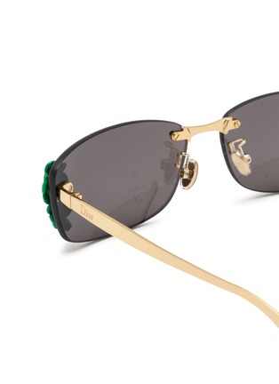 Detail View - Click To Enlarge - DIOR - Clover S1U Metal Rectangular Sunglasses