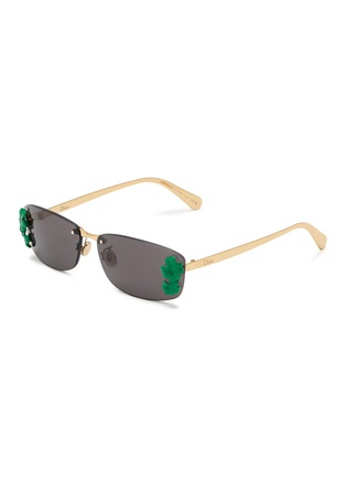 Main View - Click To Enlarge - DIOR - Clover S1U Metal Rectangular Sunglasses