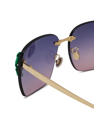 Detail View - Click To Enlarge - DIOR - Dior Clover S2U Metal Square Glasses