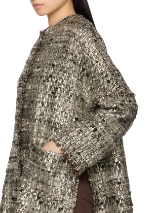  - MOUCHE - Round Neck Tweed Cape Coat