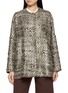 MOUCHE Round Neck Tweed Cape Coat