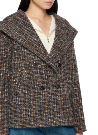  - MOUCHE - Hooded Double Breasted Tweed Jacket