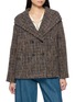 MOUCHE Hooded Double Breasted Tweed Jacket