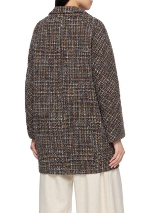Back View - Click To Enlarge - MOUCHE - Notch Lapel Double Breasted Tweed Coat