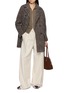 Figure View - Click To Enlarge - MOUCHE - Notch Lapel Double Breasted Tweed Coat