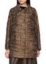 MOUCHE Rounded Collar Tweed Coat