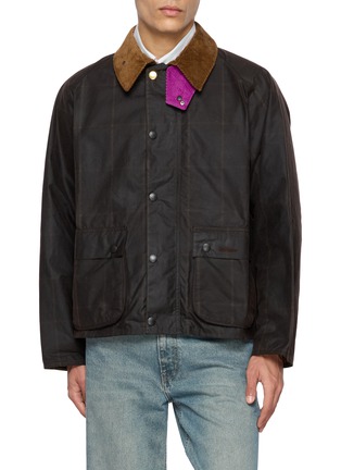 Main View - Click To Enlarge - BARBOUR - X Paul Smith Transport Windowpane Waxed Cotton Jacket