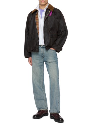 Figure View - Click To Enlarge - BARBOUR - X Paul Smith Transport Windowpane Waxed Cotton Jacket