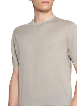  - ARCH4 - Mr Gubbins Short Sleeve Contrast Trim Cashmere Sweater