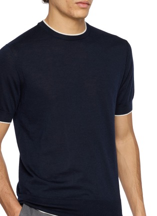  - ARCH4 - Mr Gubbins Short Sleeve Contrast Trim Cashair Knit Sweater