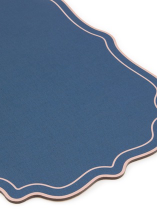 Detail View - Click To Enlarge - PLUMERIA HOME - Scalloped Frames Placemat — Blue/Pink