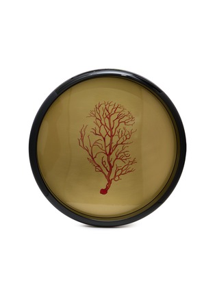 Detail View - Click To Enlarge - PLUMERIA HOME - Coral Motif Polished Brass Tray