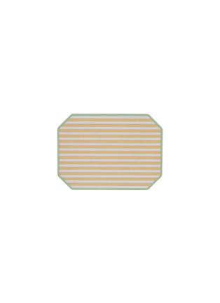 Main View - Click To Enlarge - PLUMERIA HOME - Striped Horizontal Coaster — Green