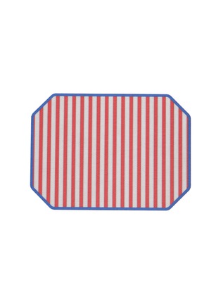 Main View - Click To Enlarge - PLUMERIA HOME - Striped Horizontal Coaster — Red