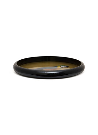 Main View - Click To Enlarge - PLUMERIA HOME - Parrot Illustration Polished Brass Tray