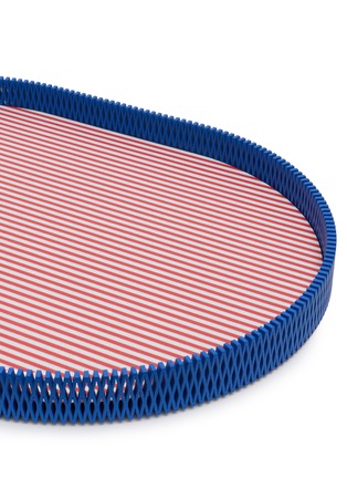 Detail View - Click To Enlarge - PLUMERIA HOME - Striped Oval Tray — Red