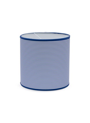 Main View - Click To Enlarge - PLUMERIA HOME - Horizontal Striped Lampshade — Blue