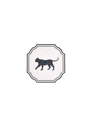 Main View - Click To Enlarge - PLUMERIA HOME - Panther Illustration Drink Coaster